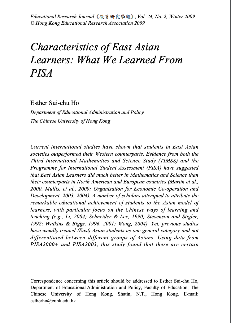 East Asian educational contexts